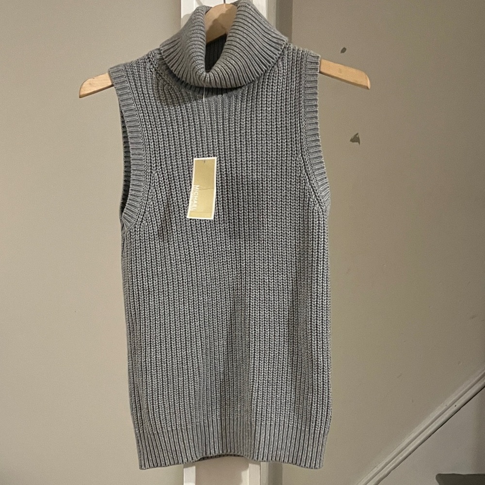 MICHAEL Michael Kors Gray Ribbed Turtleneck Sweater